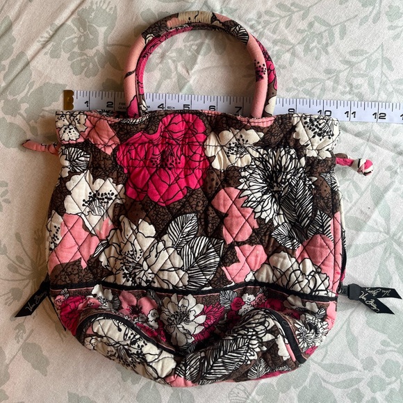 Vera Bradley Retired Mocha Rouge Glenna Small Drawstring Satchel Bag - Picture 13 of 14